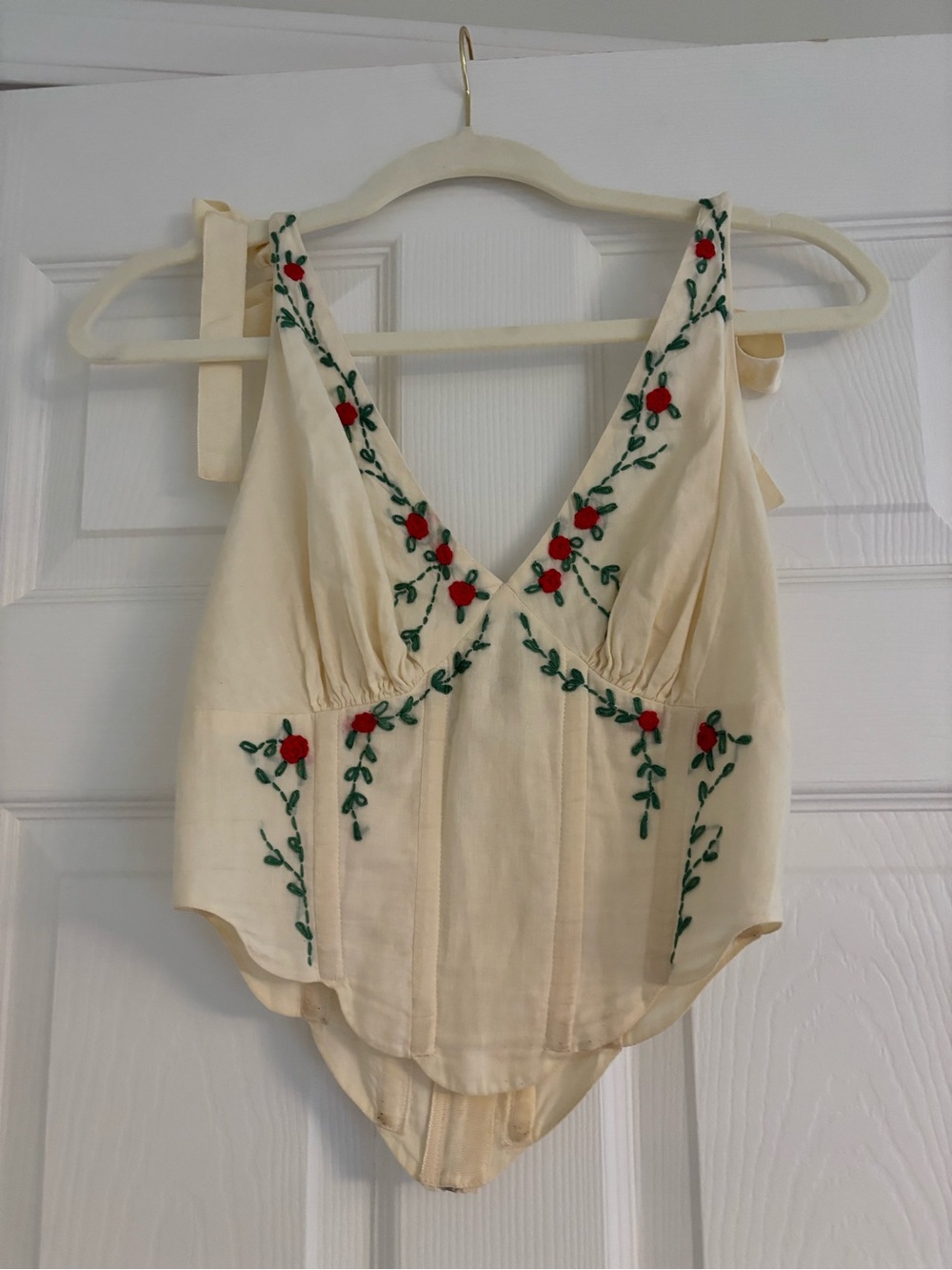 LPA Pale Yellow Embroidered Bodysuit